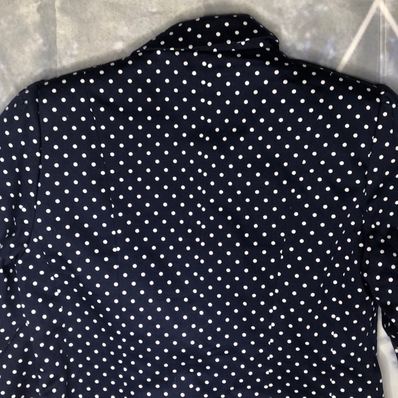 Cynthia Rowley Navy Blue White Polka Dot Blazer - Picture 7 of 8